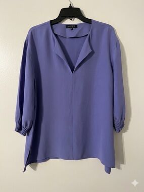 Lafayette 148 New York Purple 100% Silk Tunic Sz XL